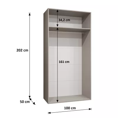 Úzka zrkadlová skriňa 100 cm AMARIS 3 - biela / čierny úchyt