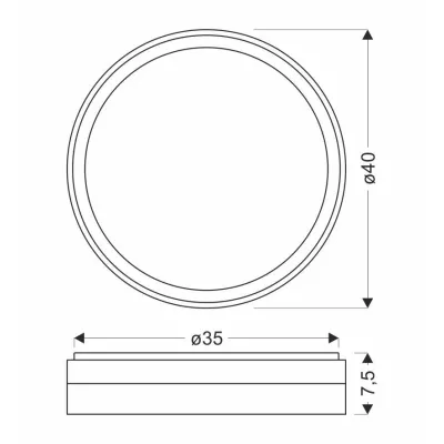 LED stropné osvetlenie FLORIDA - 24W, 4000K (denná biela), 40cm, čierne / biele
