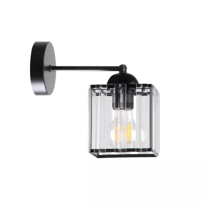Nástenné osvetlenie GLASSIA - 1xE27, 40W, čierne / číre