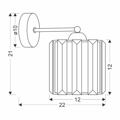 Nástenné osvetlenie GLASSIA - 1xE27, 40W, čierne / číre