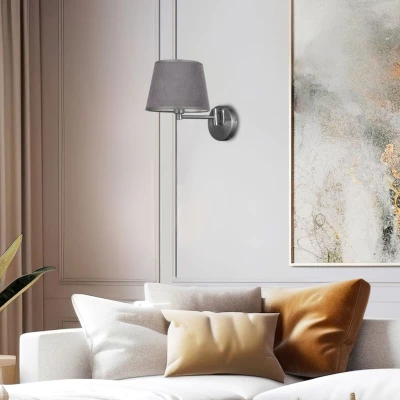 Nástenná čítacia lampa s vypínačom IBIS - 1xE14, 40W, strieborná / grafitová
