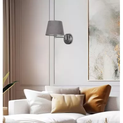 Nástenná čítacia lampa s vypínačom IBIS - 1xE14, 40W, strieborná / grafitová