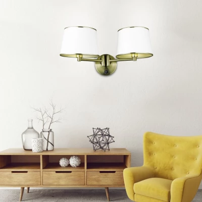 Nástenná čítacia lampa s vypínačom IBIS - 2xE14, 40W, patina / biela