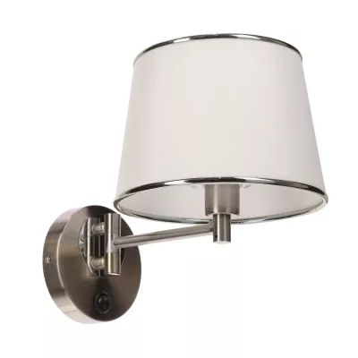 Nástenná čítacia lampa s vypínačom IBIS - 1xE14, 40W, strieborná / biela
