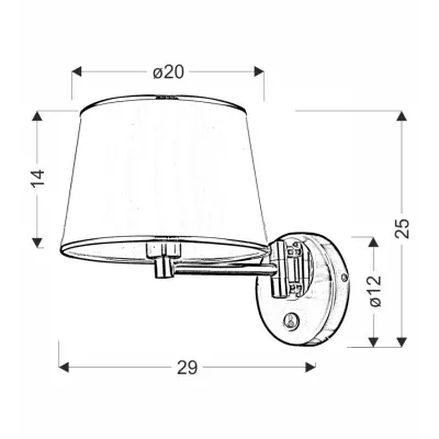 Nástenná čítacia lampa s vypínačom IBIS - 1xE14, 40W, strieborná / biela