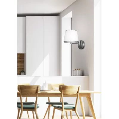 Nástenná čítacia lampa s vypínačom IBIS - 1xE14, 40W, strieborná / biela