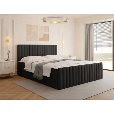 Kontinentálna manželská posteľ 140x200 VASHON 2 - čierna + topper ZADARMO
