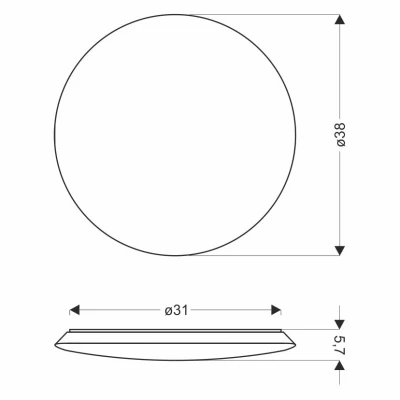 Prisadené stropné LED svietidlo JUNO - 28W, 4000K (denná biela), 38cm, okrúhle, biele