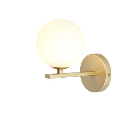 Nástenné art deco osvetlenie KAMA - 1xG9, 28W, mosadzné / biele