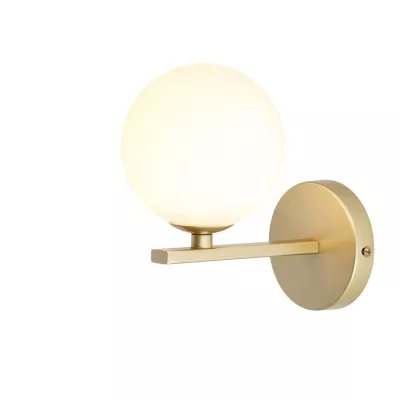 Nástenné art deco osvetlenie KAMA - 1xG9, 28W, mosadzné / biele
