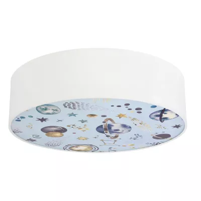 Stropné prisadené svietidlo do detskej izby KIDDY - 2xE27, 40W, biele / modré