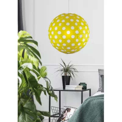 Papierové tienidlo KOKON - 40cm, guľa, bodky, žlté
