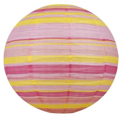 Papierové tienidlo KOKON - 50cm, guľa, oranžové / ružové