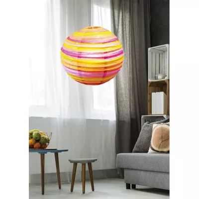 Papierové tienidlo KOKON - 50cm, guľa, oranžové / ružové