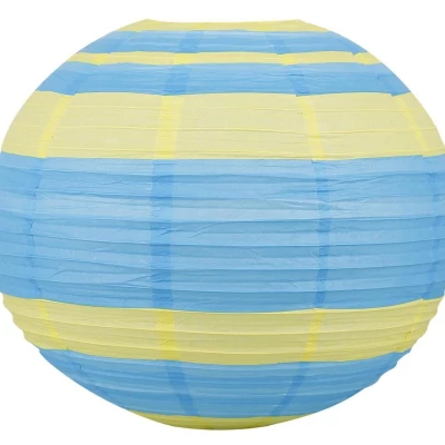 Papierové tienidlo KOKON - 50cm, guľa, modré / zelené