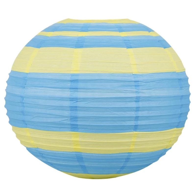 Papierové tienidlo KOKON - 50cm, guľa, modré / zelené