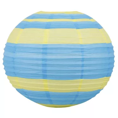 Papierové tienidlo KOKON - 50cm, guľa, modré / zelené