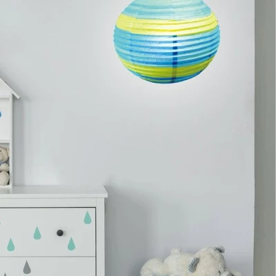 Papierové tienidlo KOKON - 50cm, guľa, modré / zelené