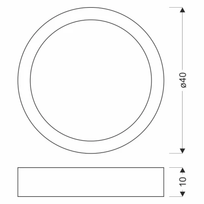 Prisadené LED stropné svietidlo LAZIO - 24W, 4000K (denná biela), hnedé / biele