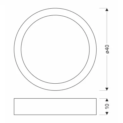 Prisadené LED stropné svietidlo LAZIO - 24W, 4000K (denná biela), hnedé / biele