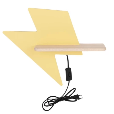 Detské nástenné LED svetlo do zásuvky LIGHTNING - 4W, 4000K (denná biela), žlté/hnedé