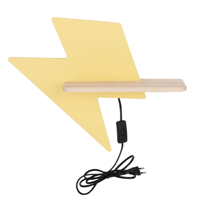 Detské nástenné LED svetlo do zásuvky LIGHTNING - 4W, 4000K (denná biela), žlté/hnedé