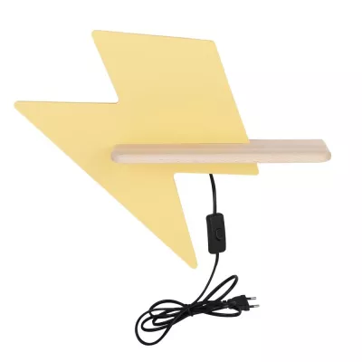 Detské nástenné LED svetlo do zásuvky LIGHTNING - 4W, 4000K (denná biela), žlté/hnedé