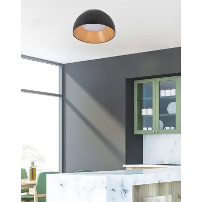LED stropné okrúhle svietidlo LIGURIA - 18W, 4000K (denná biela), 35cm, hnedé / čierne