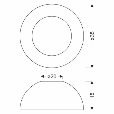 LED stropné okrúhle svietidlo LIGURIA - 18W, 4000K (denná biela), 35cm, hnedé / biele