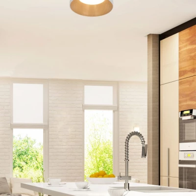 LED stropné okrúhle svietidlo LIGURIA - 18W, 4000K (denná biela), 35cm, hnedé / biele