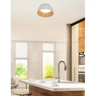 LED stropné okrúhle svietidlo LIGURIA - 18W, 4000K (denná biela), 35cm, hnedé / biele