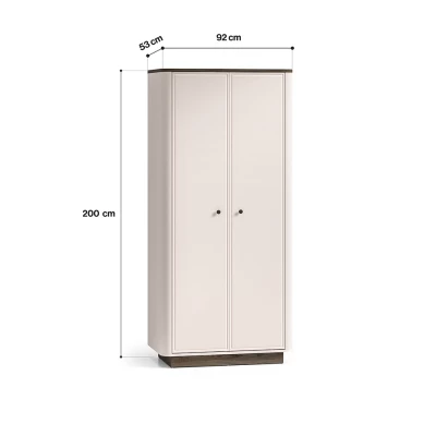 Šatníková skriňa 92 cm ARLENA - dub / kašmír
