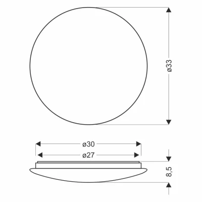 Stropné LED svetlo s efektom nočnej oblohy MAGNUS - 18W, 4000K (denná biela), 33cm, biele