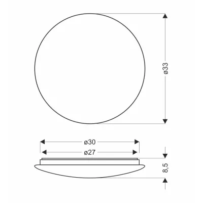 Stropné LED svetlo s efektom nočnej oblohy MAGNUS - 18W, 4000K (denná biela), 33cm, biele