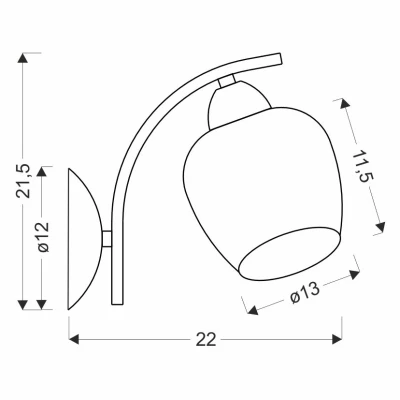 Nástenné osvetlenie MERRA - 1xE27, 40W, čierne / jantárové