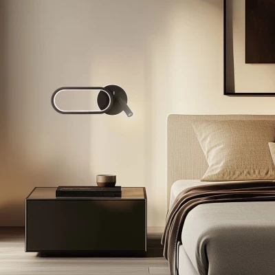 LED nástenná lampa k posteli MONET - 13W, 3000-6000K (teplá-studená biela), čierna