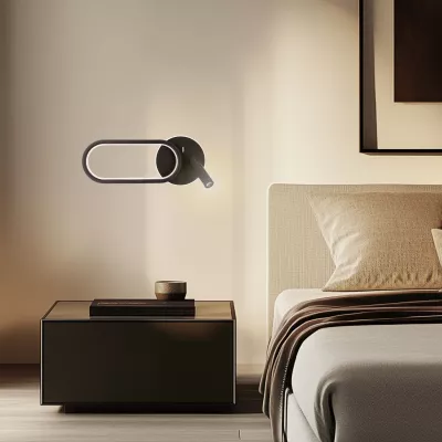 LED nástenná lampa k posteli MONET - 13W, 3000-6000K (teplá-studená biela), čierna