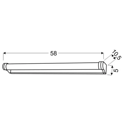LED osvetlenie nad zrkadlo MODERNO - 9W, 6500K (studená biela), 58cm, chrómované