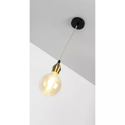 Lankový záves MOLAN - 1xE27, 60W, čierny / zlatý