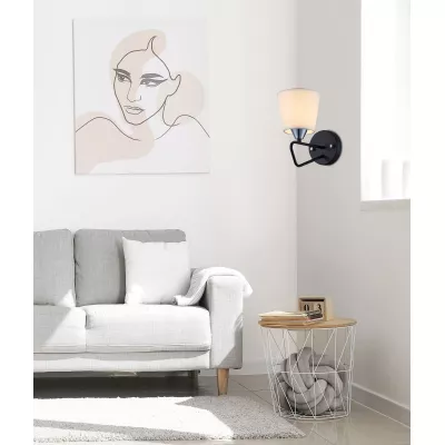 Moderné nástenné osvetlenie MORLEY - 1xE14, 60W, čierne / biele