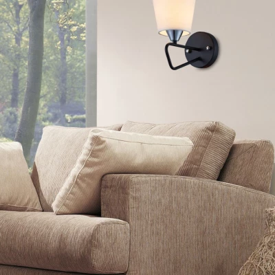 Moderné nástenné osvetlenie MORLEY - 1xE14, 60W, čierne / biele