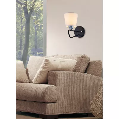 Moderné nástenné osvetlenie MORLEY - 1xE14, 60W, čierne / biele