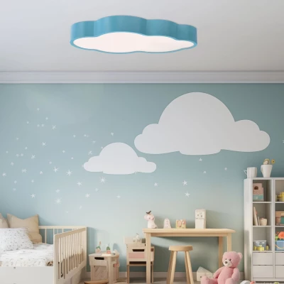 Detské stropné LED svetlo NUVOLA - 18W, 3000-6000K (teplá-studená biela), modré / biele
