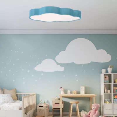 Detské stropné LED svetlo NUVOLA - 18W, 3000-6000K (teplá-studená biela), modré / biele