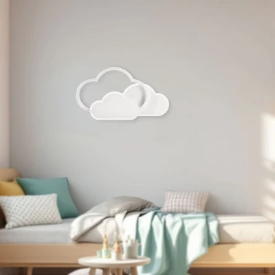 Detské nástenné LED svetlo OBLACI - 24W, 2800-6500K (teplá-studená biela), biele