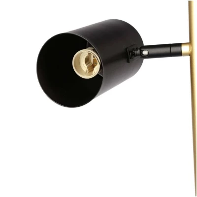 Dizajnová podlahová lampa PERRET - 2xGU10, 15W, čierna / zlatá