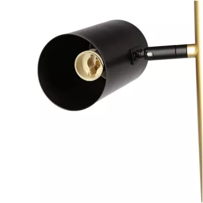 Dizajnová podlahová lampa PERRET - 2xGU10, 15W, čierna / zlatá