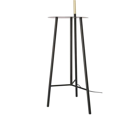 Dizajnová podlahová lampa PERRET - 2xGU10, 15W, čierna / zlatá