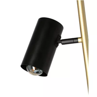 Dizajnová podlahová lampa PERRET - 2xGU10, 15W, čierna / zlatá