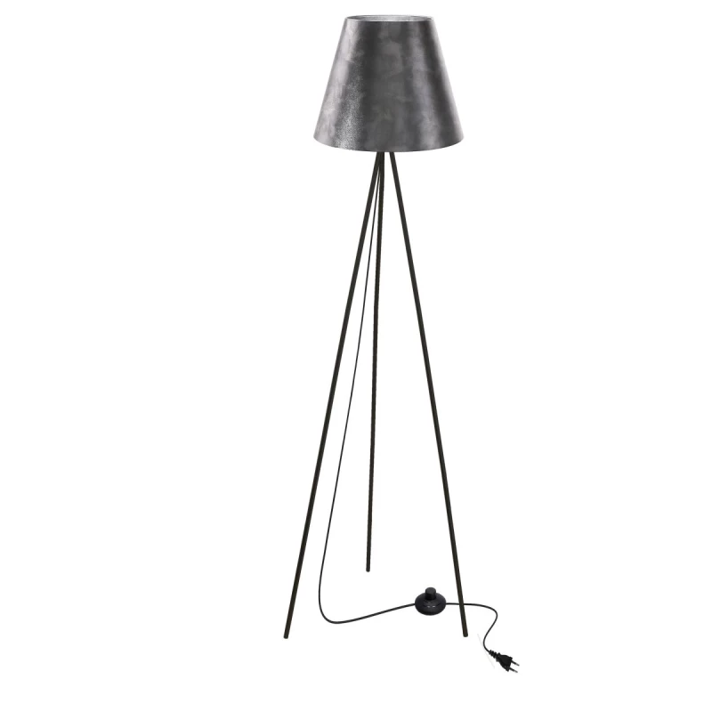 Dizajnová lampa trojnožka PLATINO - 1xE27, 40W, čierna / strieborná